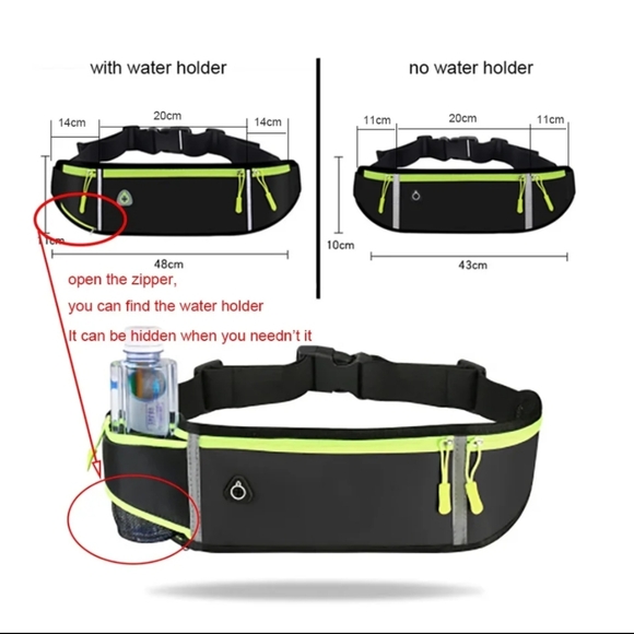 Running Bag Nylon Waist Phone Bag Men Women Waterproof Gym Fitness Bag - Picture 3 of 11